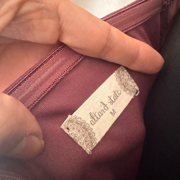 Altar'd State Mauve Puff Sleeve Mini Dress Size Medium Fit & Flare - Picture 6 of 7